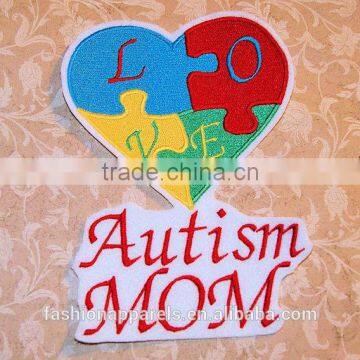 Custom High Quality Embroidered Creative Love Puzzles Patch for Clothes Embroidery Patch Made in China Choose Size/color photo-2