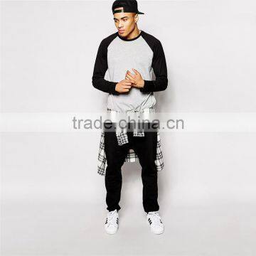 Mens Long Raglan T-shirt Long Sleeve T-shirt Wholesale photo-4
