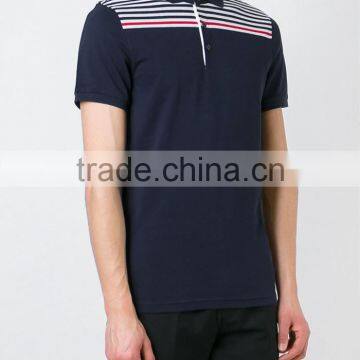 China Wholesale Midnight Blue Cotton Striped Polo Shirts Wholesale China photo-2
