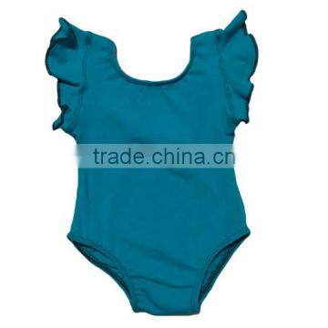 Girls' Dance girls leotard Solid Color Ruffle kids flutter sleeve leotard