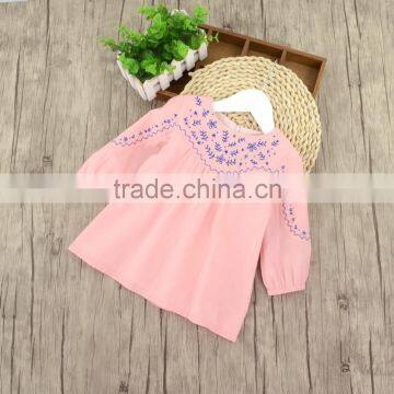 S33524W Girls Blouse Flower Embroidery Korea Style Sweet Blouses photo-3