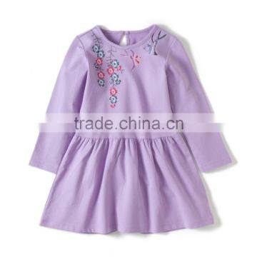 S33557W 2017 Fashion Long Sleeve Cotton Girls Casual Children Dresses photo-6