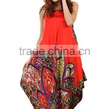 Sanwood Long Dress Nightgown Sleepwear (Red) photo-2