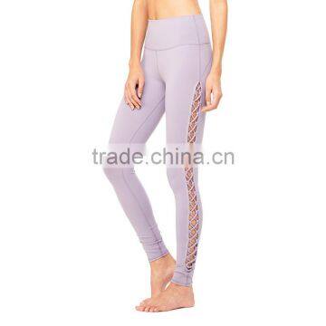Unique Side Lace-up Details Interlace Legging High Waist Women's Yoga Pants photo-5