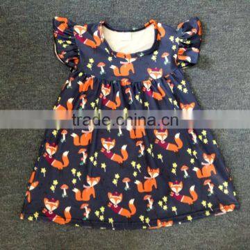 new style latest baby girl cute fox printed dress fashion kids dresses giggle moon remake