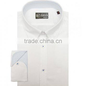 Spring men's long sleeve white cotton shirts