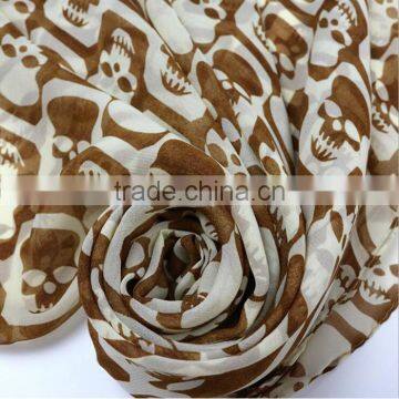 Fashion Cheap Soft Long Skull Pattern Summer Beach Stole Shawl Scarf For Lady photo-5