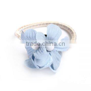 Fabric Hair Ties Flower Blue