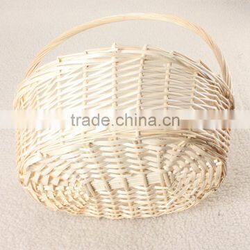 Hot Sale Universal Large White Wicker Handmade Round Hamper With Handle Flowers Fruits Bread Picnic Gift Storage Basket photo-5