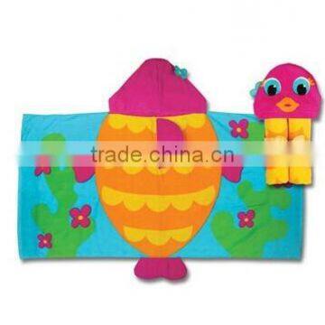 Children Hooded Bath Beach Poncho Towel