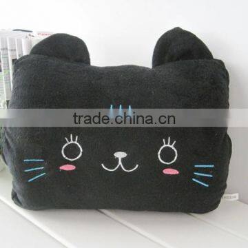 2015 New cute black cat plush warm hand pillow warming hand pillow in winter