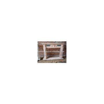 red marble  fireplace