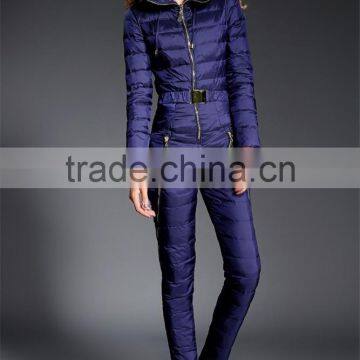 One Piece Down Jumpsuits for Lady Snow Wear Women's Down Coats Slim Bodysuit photo-3