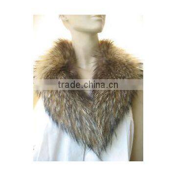 2015 Fashion Luxurious Raccoon Fur Collar for Jacket big size