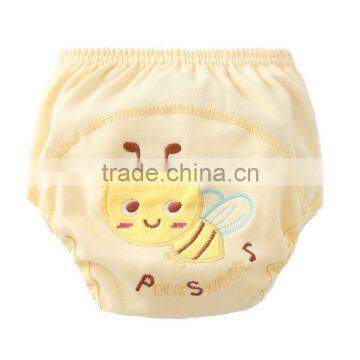 yellow sweet bee style 3 layers waterproof high quality baby cloth diaper