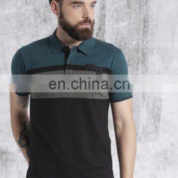 Healy 100% cotton and spandex short sleeve custom striped polo shirt for men