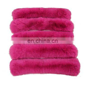 Solid color fox fur collar for lady coat winter real fur collar custom