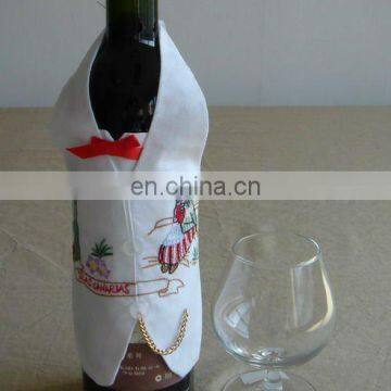 cotton wine bottle cover with embroidery
