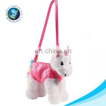 2 in 1 Cute unicorn plush toy Fashion OEM custom pretty stuffed animal soft plush unicorn bag