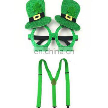 st patrick's day green shamrock eye glasses and green strap