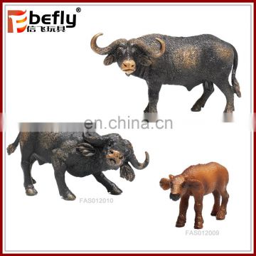 Vivid african buffalo model set bulk plastic animal toys