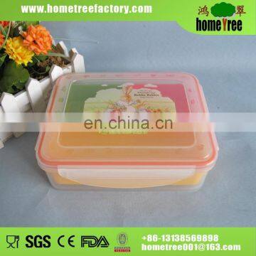 Food Grade 3 Dividers Demountable Food Storage Sushi Packaging Box Keep Freshness