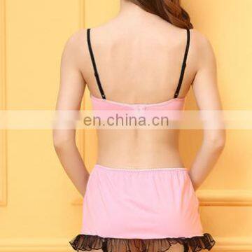 Women Pink Bra Top Sexy Lingerie Sexy Dress Sexy Babydoll Sexy Sleepwear photo-2