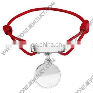 wholesale latest fashion design bracelet red string stainless steel jewelry engravable bracelet