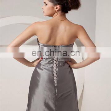 High Quality Grey Sweetheart Sleeveless Evening Gowns Floor Length Embroideried Ruched Mother Of The Bride Dress photo-6