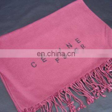 Pashmina Shawls With Embroidered Logo