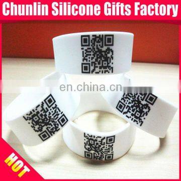 Up to Date QR Code Wide Silicone Bracelets