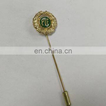 high quality gold plated zinc alloy metal long needle pins