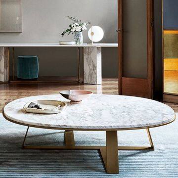 Solid Surface White Marble Coffee Table Convertible Coffee Table to Dining Tables for Furniture photo-4
