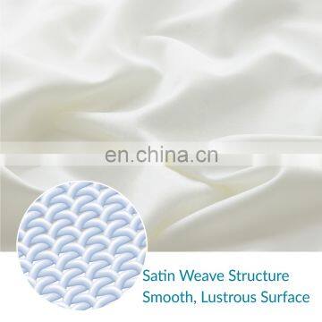 Luxury Famous Brand Microfiber White Super Queen King Size 4 Piece Satin Bedroom Home Bedding Comfort Set photo-3