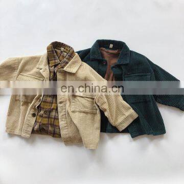 2020 Autumn and Winter Children's Jacket Retro Western Corduroy Cardigan Jacket photo-3