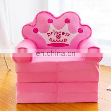 Best Selling Sofa Seat Pink Children Kids Small Sofa Ottoman Velvet Baby Plush Sofa Folding Bed photo-2