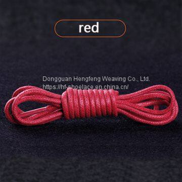 Premium Shoe Laces Cotton Thin Dress Black Leather Waxed Custom Round Shoelaces photo-5
