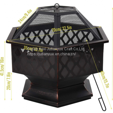 Ceramic Tile Mosaic Parquet Outdoor Rectangular Fire Pit Table photo-2