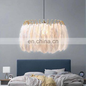 White Feather Pendant Lighting Kitchen Lighting Pendant Hanging Chandelier Modern Lamp Led Pendant Lights photo-3