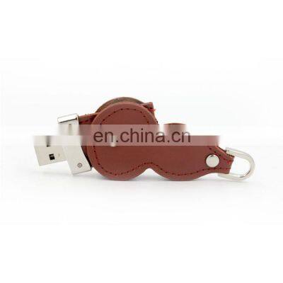 Wholesale Customized Logo Pendrive USB Flash Drive Gift Leather with Gift Box Packing