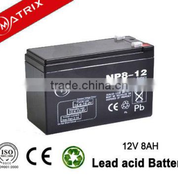 Sealed lead acid Matrix AGM 12V 8AH battery