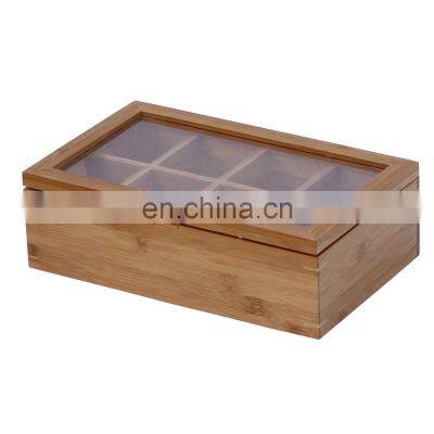 OEM Accept Customized Logo Glass Lid Wooden Tea Box photo-3