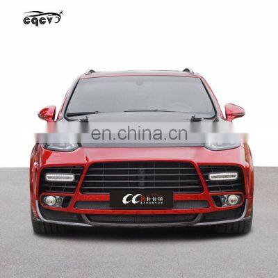 2015-2016 plastic material body kit for Porsche Cayenne in MS style front bumper rear bumper side skirts rear spoiler hood