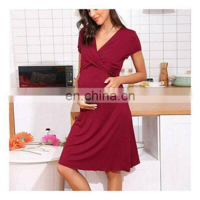 Maternity Dresses Women Party Fashion Pregnancy Clothe Dress Nursing Lactation Dress Maternity Lactation Clothe Summer Dresses photo-3