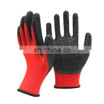 13 gauge cheap machine work polyester nylon liner colorful black latex coating gloves