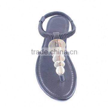 Trendy Flip Flop Style Stylish Strap Pailleter Flat Sandals for Women With Elastic Ankle Loop photo-3