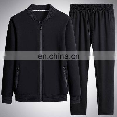 Wholesale Customized Men's Casual Spring and Autumn Stand-up Collar Baseball Uniform Fashion Sports Men's Running Two-piece Suit