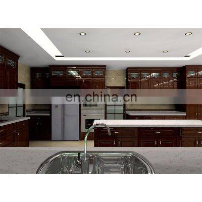 Luxury Solid Wood Kitchens Soft Closing Drawer Kitchen Cabinet Modern Cucina