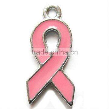 DIY alloy enamel breast cancer ribbon pendant (SK-535)