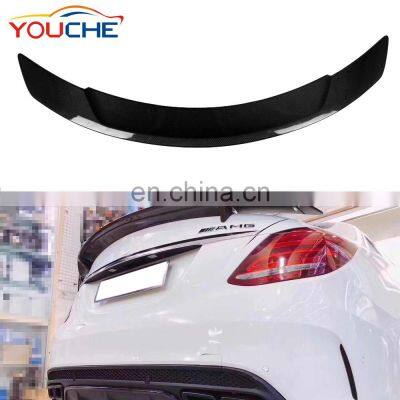 Carbon fiber rear boot trunk spoiler for Mercedes C class W205 4 DOOR sedan RT style spoiler 2015 - 2018